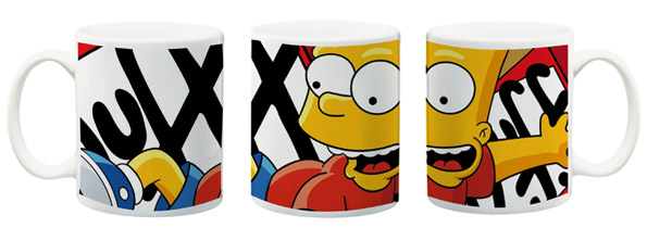 taza sublimada con la imagen de bart simpson