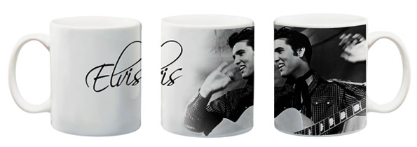 taza sublimada con la imagen de elvis presley el rey the king
