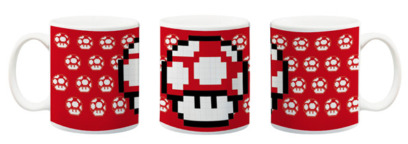 taza sublimada con imagen de video juego super mario bros honguito